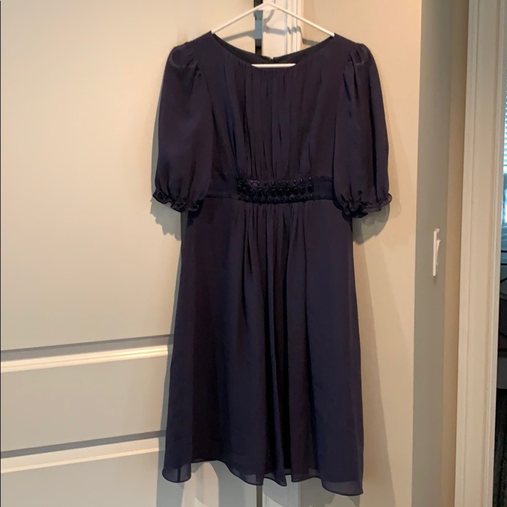 Navy silk short sleeve dress, perfect dress!!!